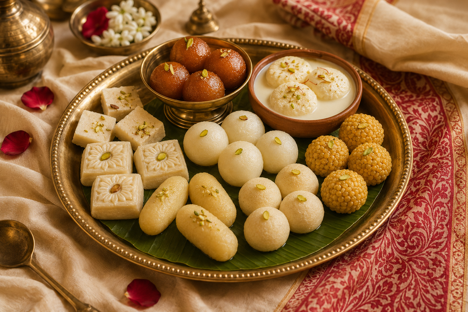Traditional sweets at Amritalaya